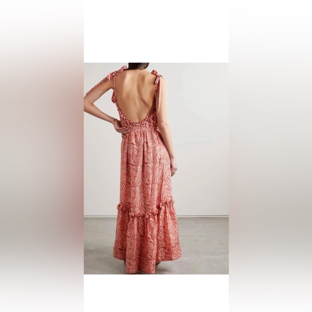Hannah Artwear Elara Aubrie Maxi Dress Size 0 NWT 100% Silk Pink Paisley Boho - Picture 3 of 13